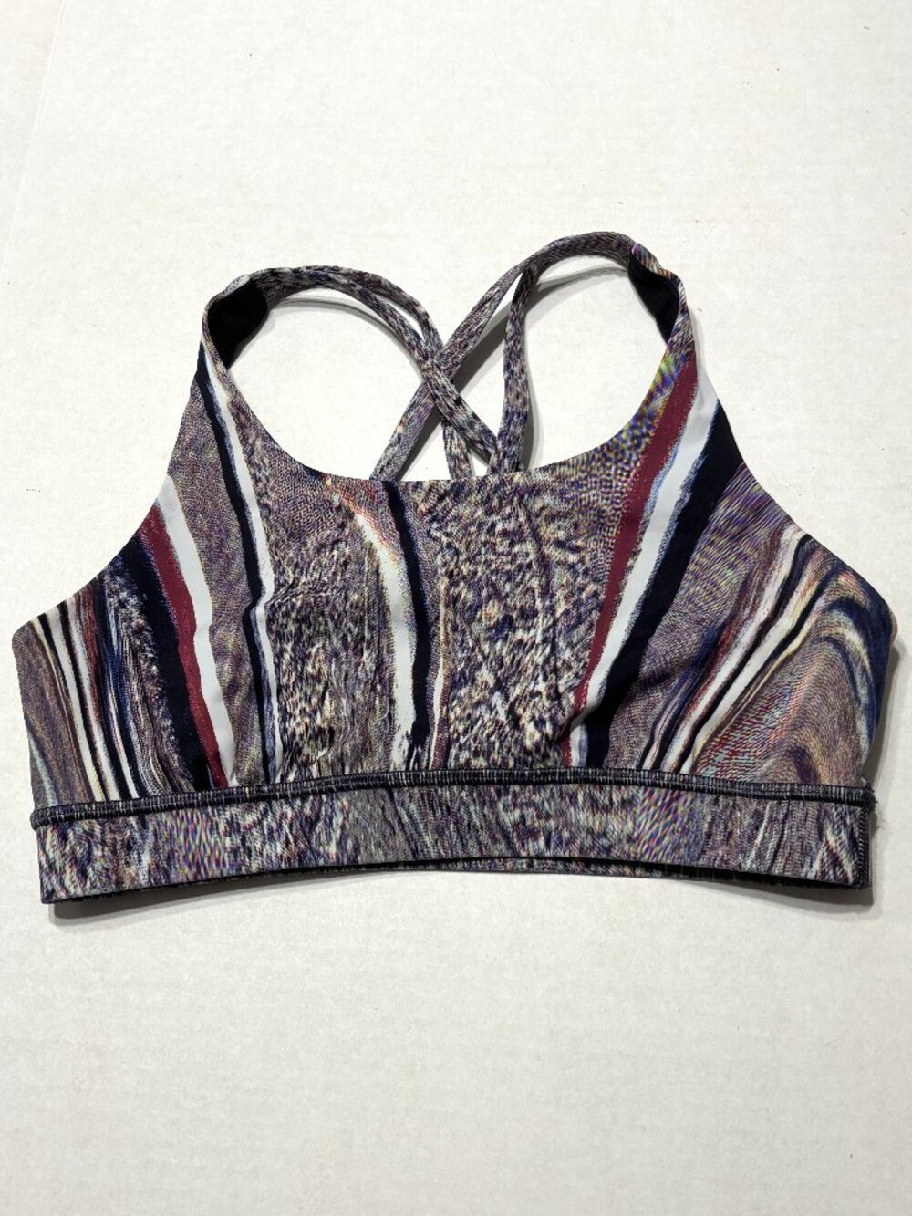 Lululemon Energy Bra (Nulux) Polychromatic Energy Bra 50g Multi Black Size 6